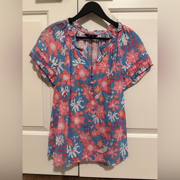 Hatley Wild Garden Sylvie Short Sleeve Blouse Size XS Extra Small Womens - Picture 3 of 11